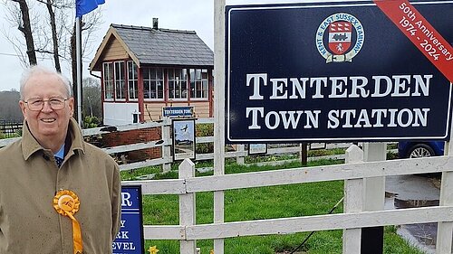 John Howson at Tenterden Train Station