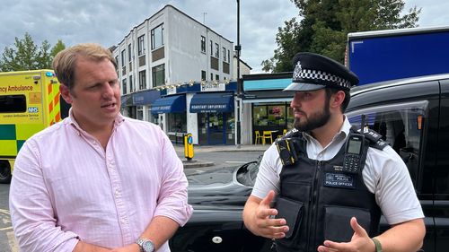 Luke with police officer