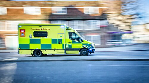 Ambulance travelling at speed