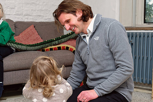 Steff with a child