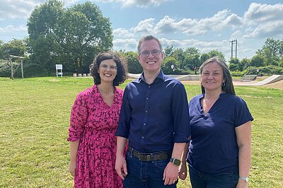 Lib Dem Ben Potter with Layla Moran and Emily Smith.