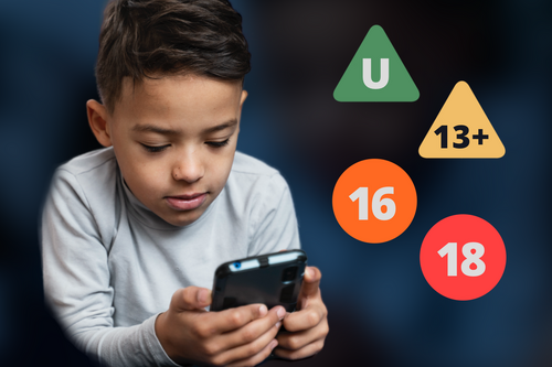 young child with device