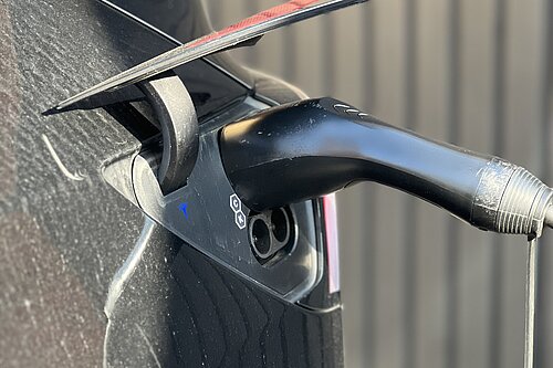 An electric car charging