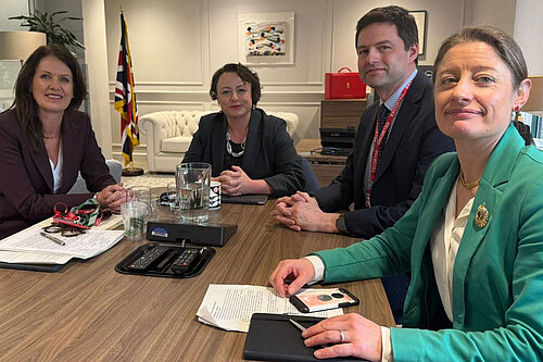 Helen Maguire MP, Chris Coghlan MP and Monica Harding MP meet with Schools Minister Catherine McKinnell MP