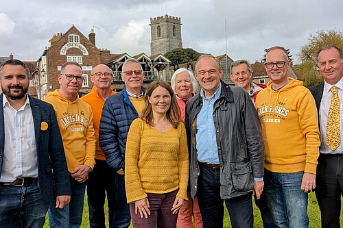 Vikki Slade and Ed Davey stood with Dorset councillors