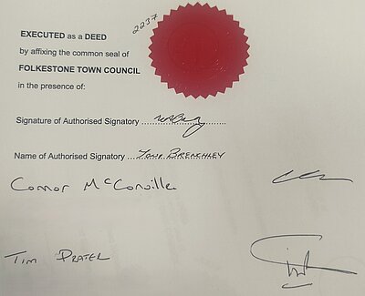 Signed Deed of purchase of 2 Grace Hill
