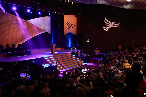 The Lib Dem Conference hall