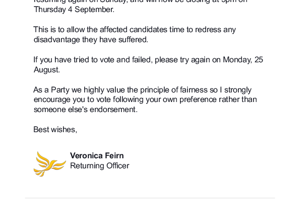 Notice from Returning Officer