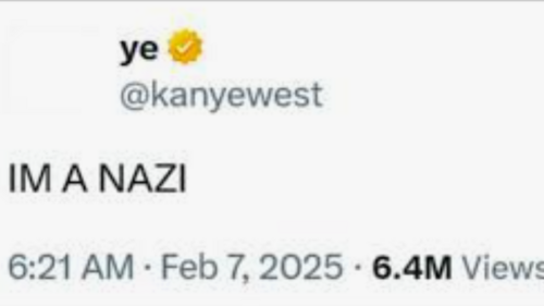 Kanye West Twitter post "I'm a Nazi"