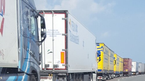 Lorries queuing