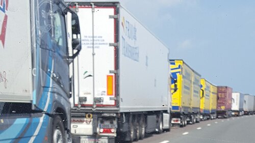 Lorries queuing