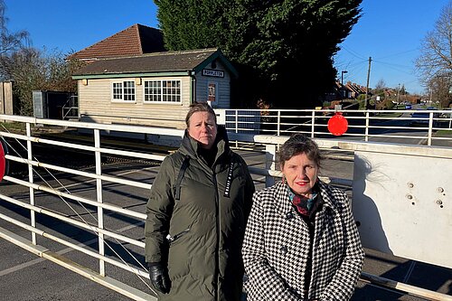 Cllr Anne Hook and Cllr Emilie Knight at Poppleton Station