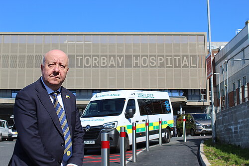 Steve outside Torbay Hosptial.